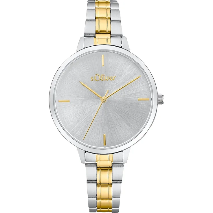s.Oliver Damen Armbanduhr 2033513 Edelstahl teil IP, gelbgold