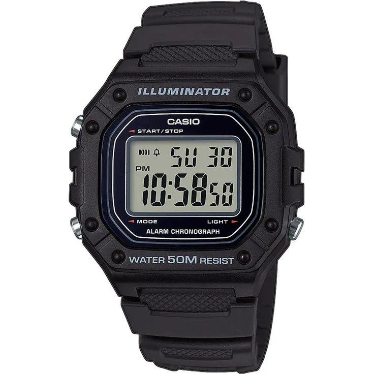 Casio Unisex Uhr W-218H-1AVEF Resin schwarz, digital