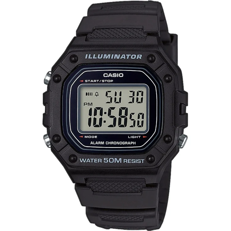 Casio Unisex Uhr W-218H-1AVEF Resin schwarz, digital