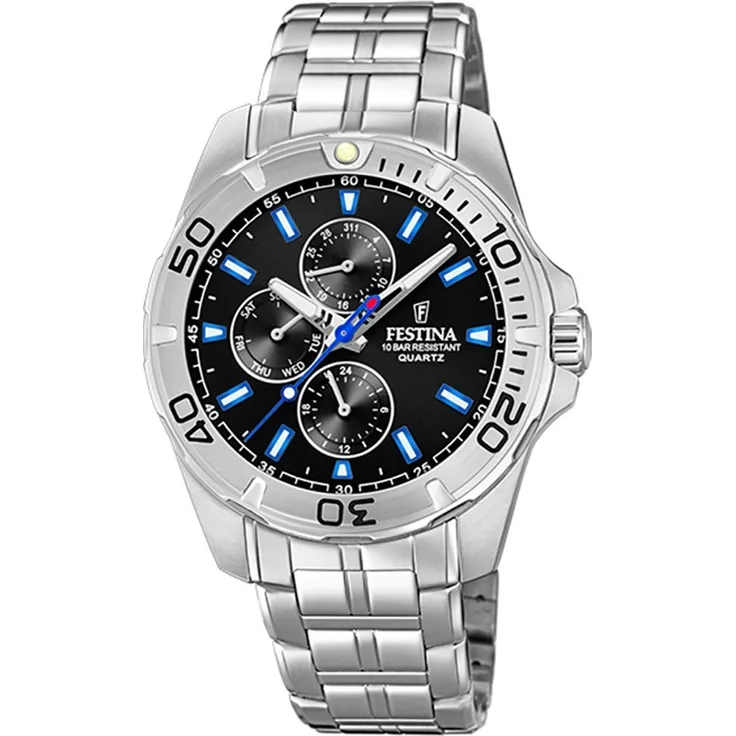 Festina Herren Armbanduhr F20445 6 Multifunktion Edelstahl