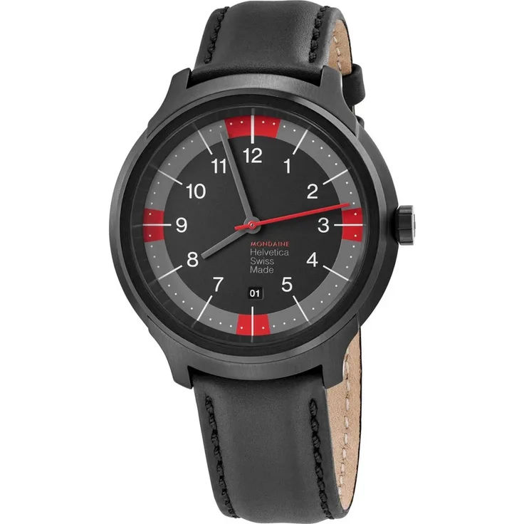 Mondaine Herren Armbanduhr MH1.B1222.LB Helvetica No1 Bold Spiekermann Edition