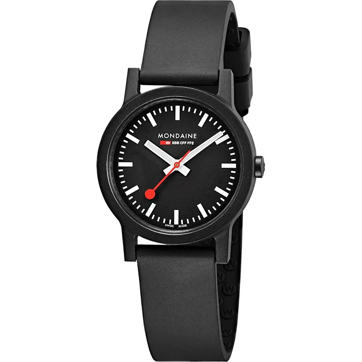 Mondaine Damen Armbanduhr MS1.32120.RB essence Silikonband schwarz – Bild 1