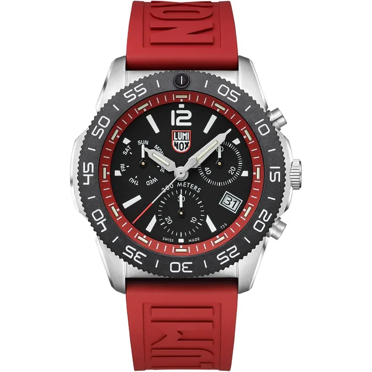Luminox XS.3155 Pacific Diver Chrono 44 mm, Taucheruhr - Rot, Saphirglas