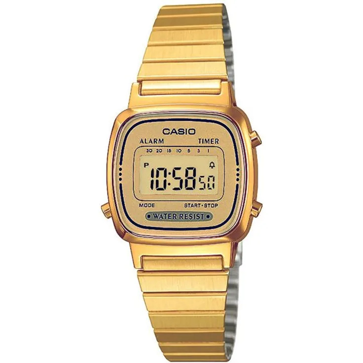 Casio Uhr LA670WGA 9EF Digital Damen Armbanduhr Gold Watch Women 