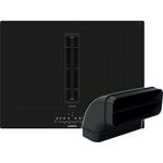 Siemens Kochfeld mit Dunstabzug, studioLine Set ED707FGA7 Induktionskochfeld-Dunstabzug-Kombination ED707FQ25E + Flachkanal HZ9VDSB2, Breite 70 cm, 4 Zonen, schwarz