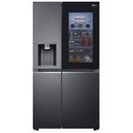 LG GSXV81MCLE Side-by-Side-Kühlschrank, freistehend, matte black, NoFrost, Wasser- und Eiswürfelspender, Wassertank, 0-Grad-Zone, Schnellkühlen und -gefrieren, Door-in-Door, Breite 91.3 cm, Energieklasse E