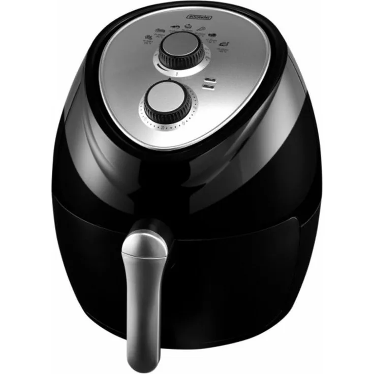 Bourgini 182046 Heißluftfritteuse, 1300 Watt, 2,5 L, Timer, Kontrollleuchte, Thermostat, Drehregler, Kunststoff, schwarz