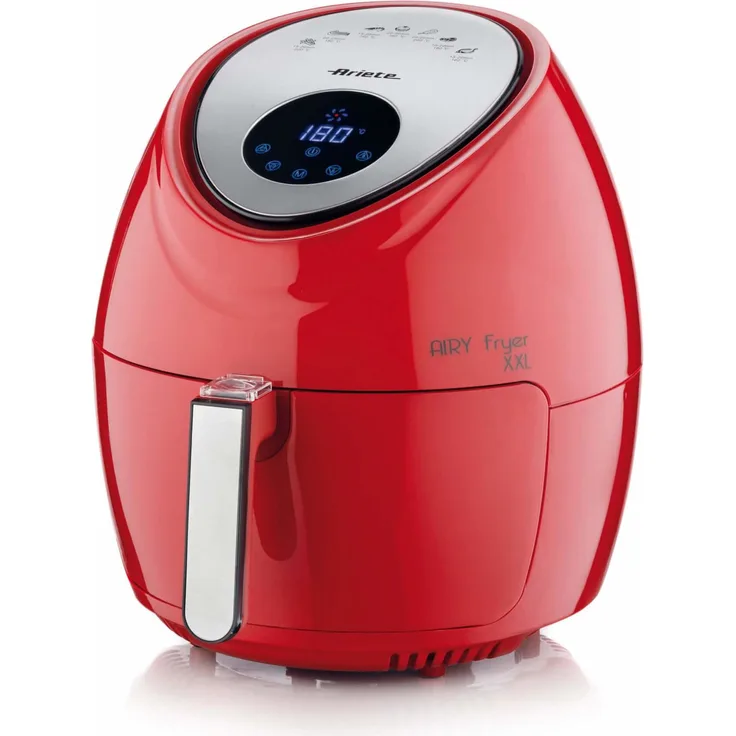 Ariete 4618 Heißluftfritteuse, 1800 Watt, 5,5 Liter, Timer, regelbares Thermostat, abnehmbarer Frittierkorb, LCD-Display, Edelstahl, Fritteuse, rot - Preisvergleich