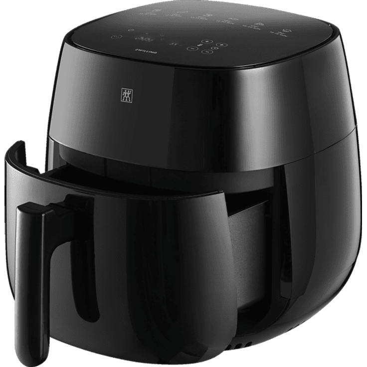 Zwilling 1021777 Heißluftfritteuse, ohne Fett, 1400 Watt, 4 Liter, 6 Programme, abnehmbares Zubehör, abnehmbarer Frittierkorb, Kunststoff, schwarz