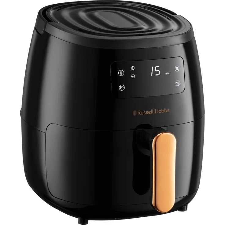 Russell Hobbs 26510-56 SatisFry Air Heißluftfritteuse, ohne Fett, 5 L, 1650 W, Touch-Display, Thermostat bis 200 °C, Kunststoff, schwarz, gold – Bild 1