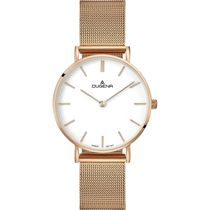 Dugena Damen Armbanduhr 4460838 classic, Milanaise, roségoldfarben