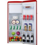 Amica KSR 364 150 R Retro-Kühlschrank, freistehend, rot, Energieklasse E