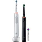 Oral-B Pro 3 3900 Geschenk Edition elektrische Zahnbürste + 2. Handstück, 3 Reinigungsmodi, schwarz + weiß