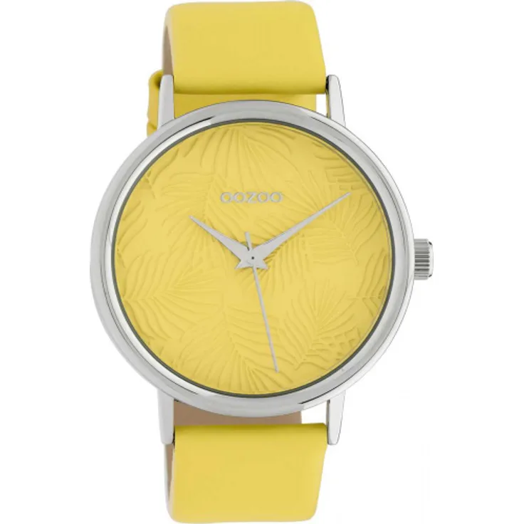 Oozoo Damenuhr C10169 Colours of Summer Zitronefarben Lederband 42 mm