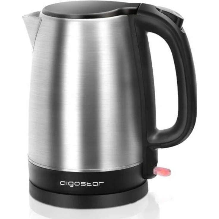 Aigostar 300104LYF Wasserkocher, 2200 Watt, 1,7 Liter, kabellos, Kalkfilter, Abschaltautomatik, Edelstahl, Kunststoff, silber, schwarz – Bild 1