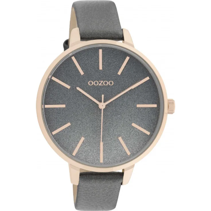 Oozoo Damen Uhr C11033 Armbanduhr Dark Grey Lederband 42 mm