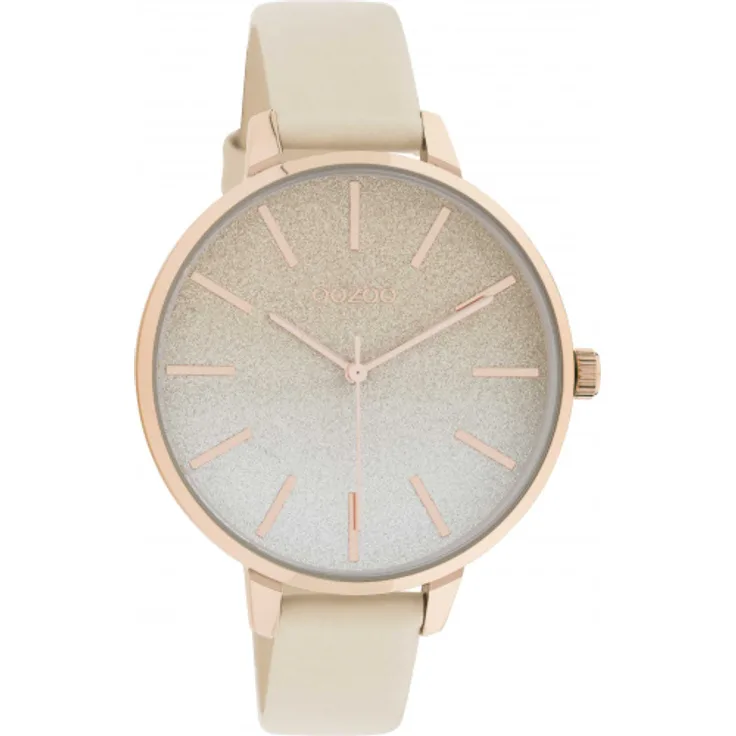 Oozoo Damen Uhr C11030 Armbanduhr taupe hell Lederband 42 mm