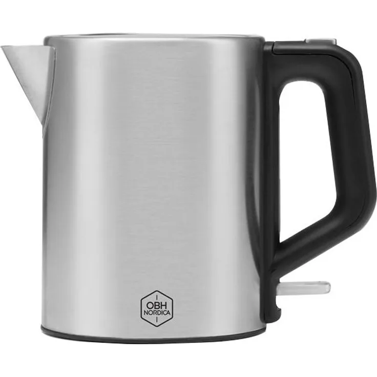 OBH Nordica Bronx 6419 Wasserkocher, 1 Liter, 2200 Watt, Kontrollleuchte, Edelstahl, silber