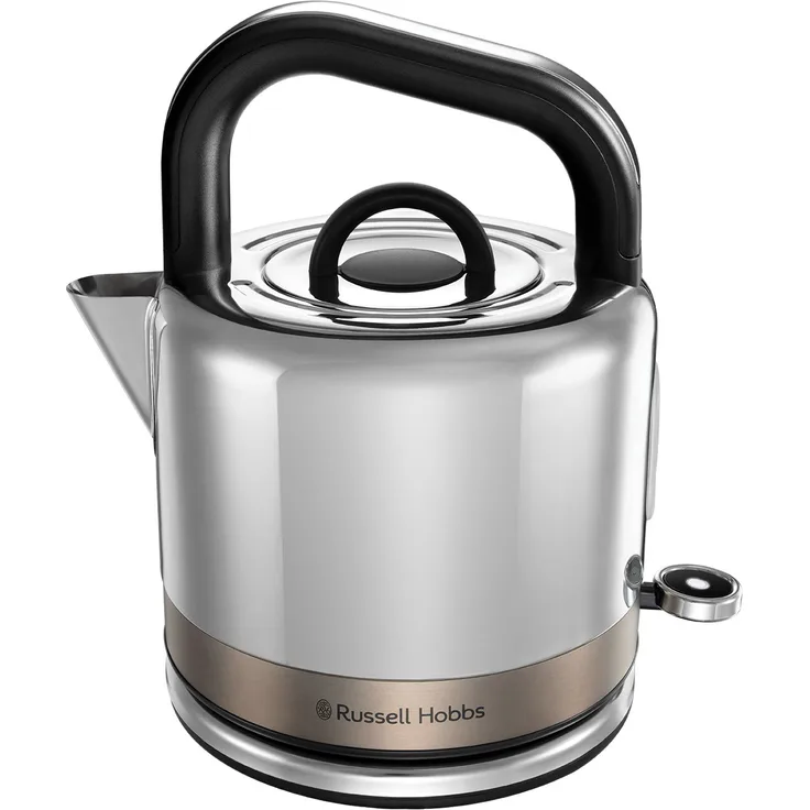 Russell Hobbs 26422-70 Distinctions Titanium Wasserkocher, 1350 Watt, 1,5 Liter, Wasserstandanzeige, Schnellkochfunktion, Perfect-Pour-Ausgusstülle, silber