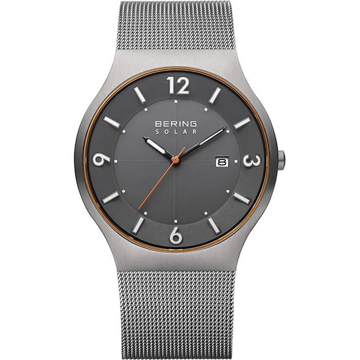 Bering Herren Uhr Armbanduhr Solar 14440 073 A Meshband