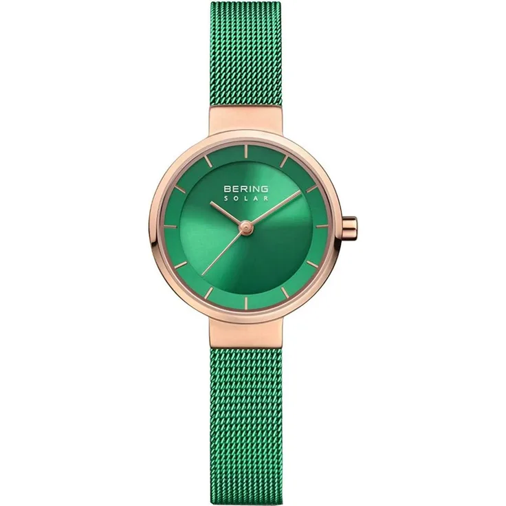 Bering Damen Uhr Armbanduhr Classic Solar 14627 Charity Meshband
