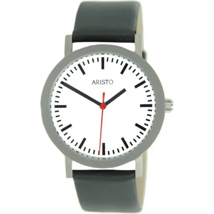 Aristo Herren Uhr Edelstahl Bahnhof 3H03