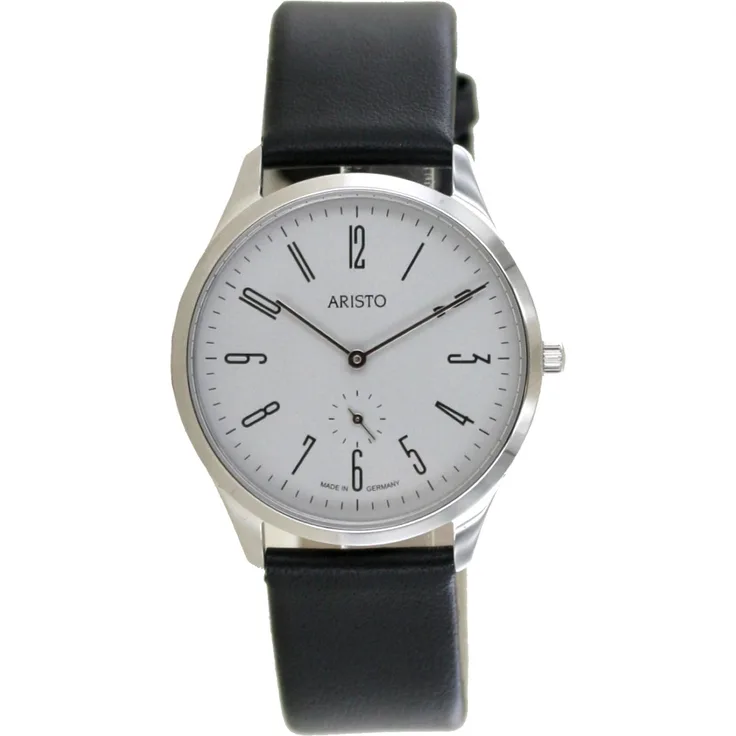 Aristo Bauhaus 1069 Herren Uhr Edelstahl 4H191 Leder