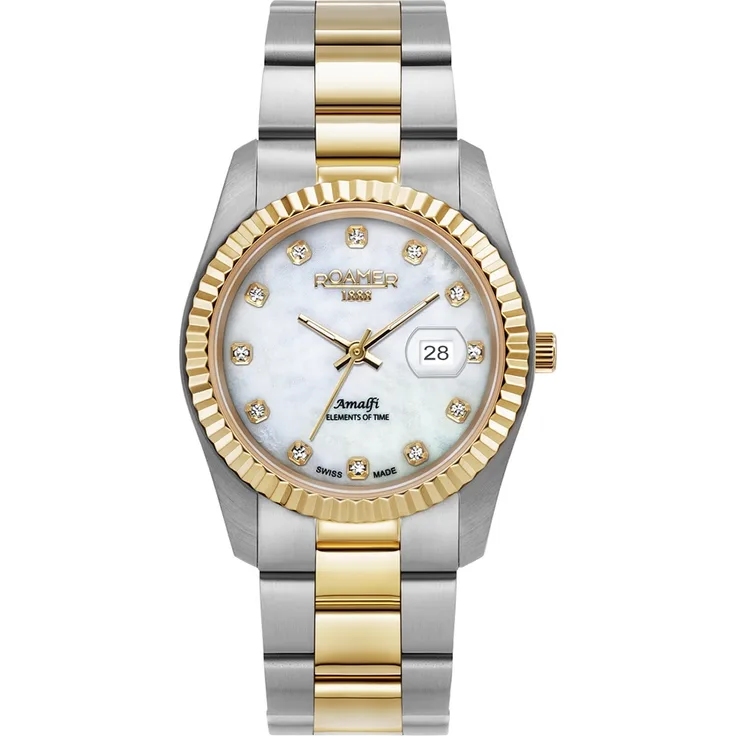 Roamer Damen Uhr Analog Quarz 852844 47 89 20 Amalfi Edelstahl