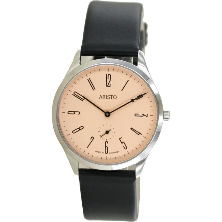 Aristo Bauhaus 1069 Herren Uhr Edelstahl 4H211 Leder