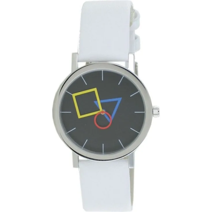 Aristo Bauhaus Unisex Uhr Edelstahl 4D86IW Leder weiß
