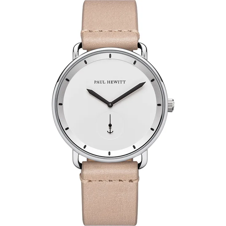 PAUL HEWITT Herren Uhr Analog Quarz Breakwater White Sunray PH BW S W 56M Leder