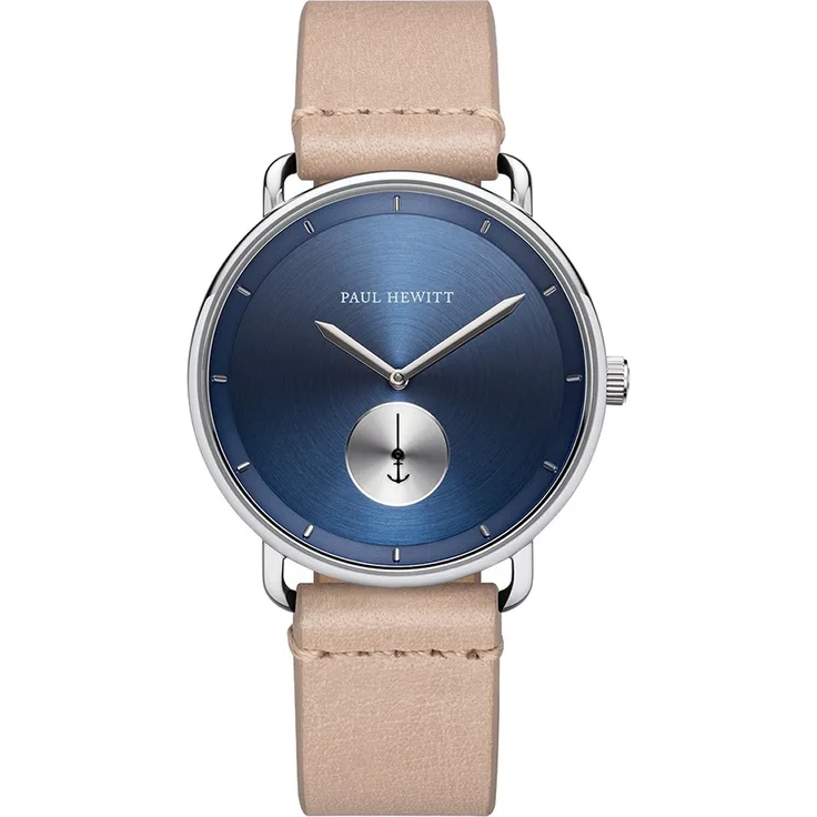 PAUL HEWITT Herren Uhr Analog Quarz Breakwater Navy Sunray PH BW S NS 56M Leder