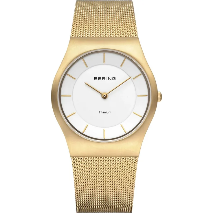 Bering Damen Uhr Armbanduhr Titan Slim Classic 11935 334 Meshband