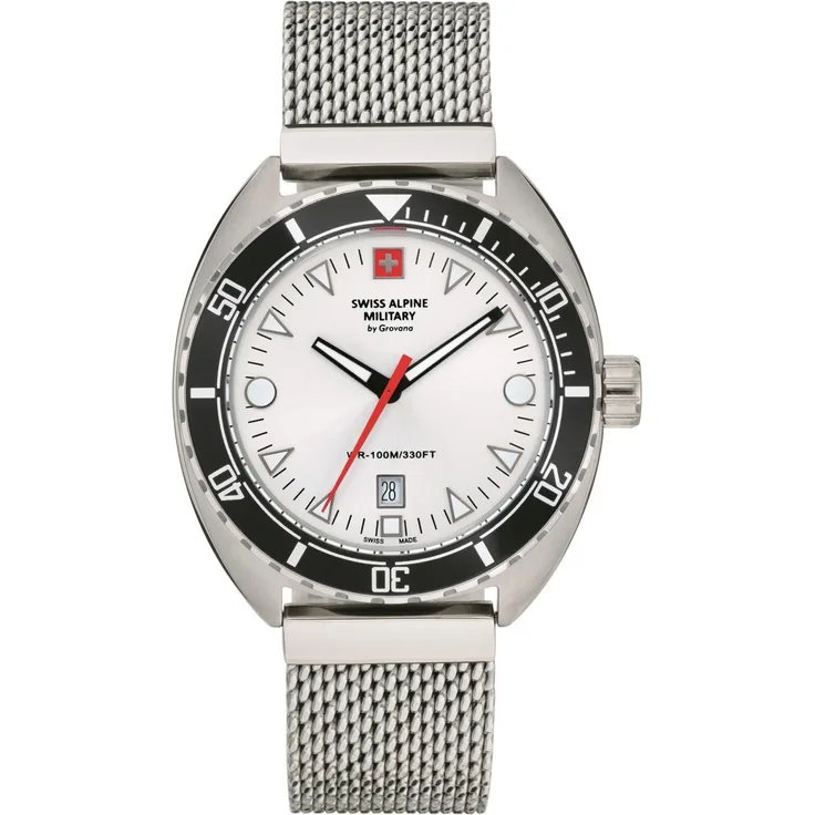 Swiss Alpine Military Herren Uhr Analog Quarz 7066.1132SAM Edelstahl