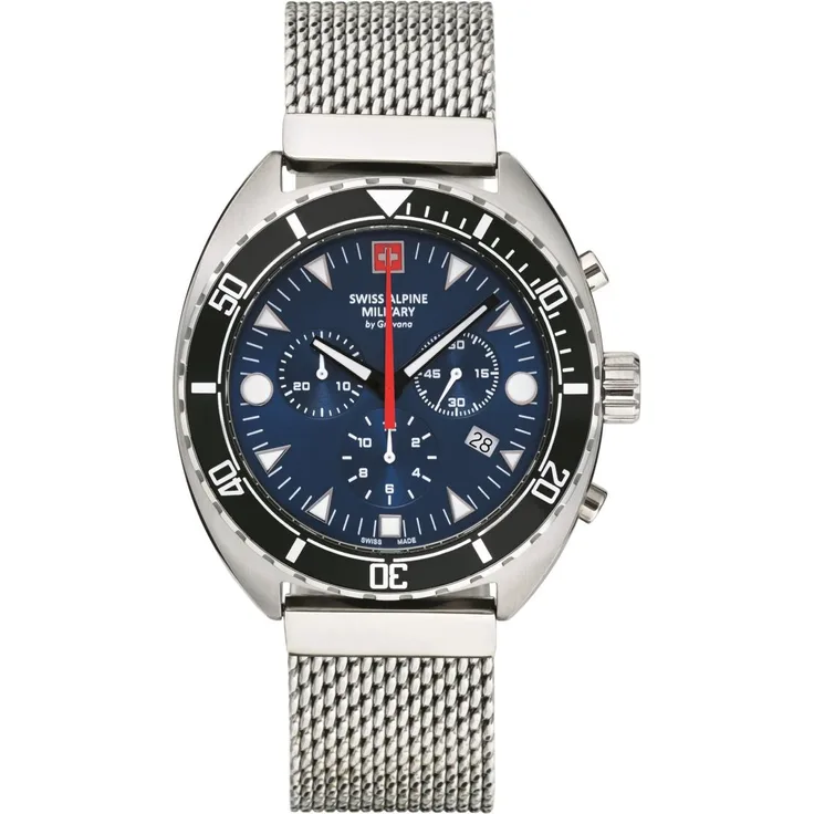 Swiss Alpine Military Herren Uhr Chronograph Analog Quarz 7066.9135SAM Edelstahl