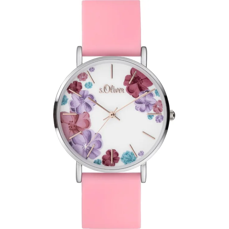 s.Oliver Damen Uhr Armbanduhr Silikon SO 4078 PQ