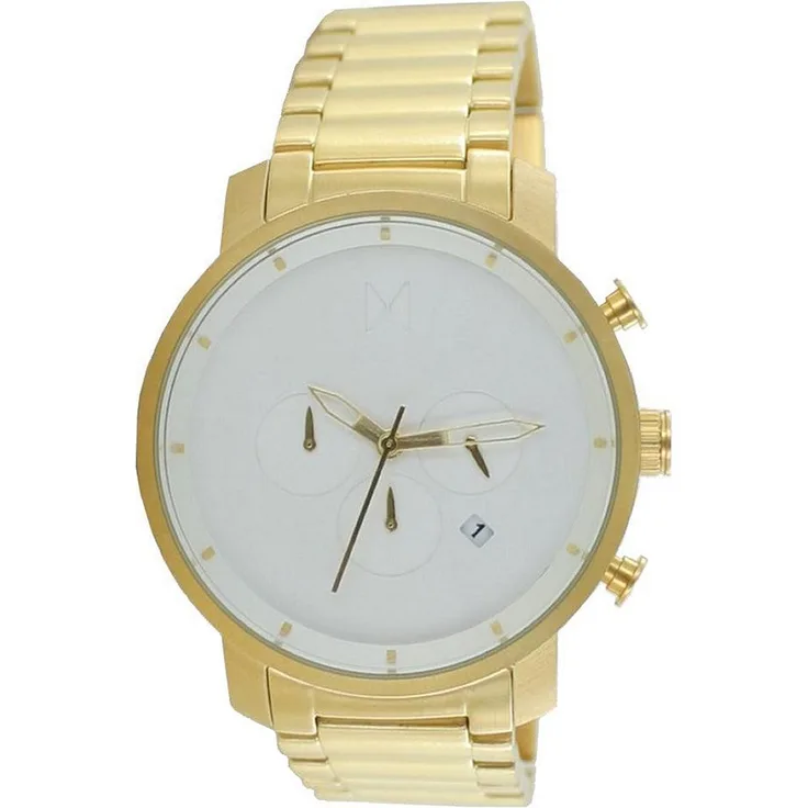 MVMT Herren Uhr Armbanduhr Chronograph White Gold MC01 GC