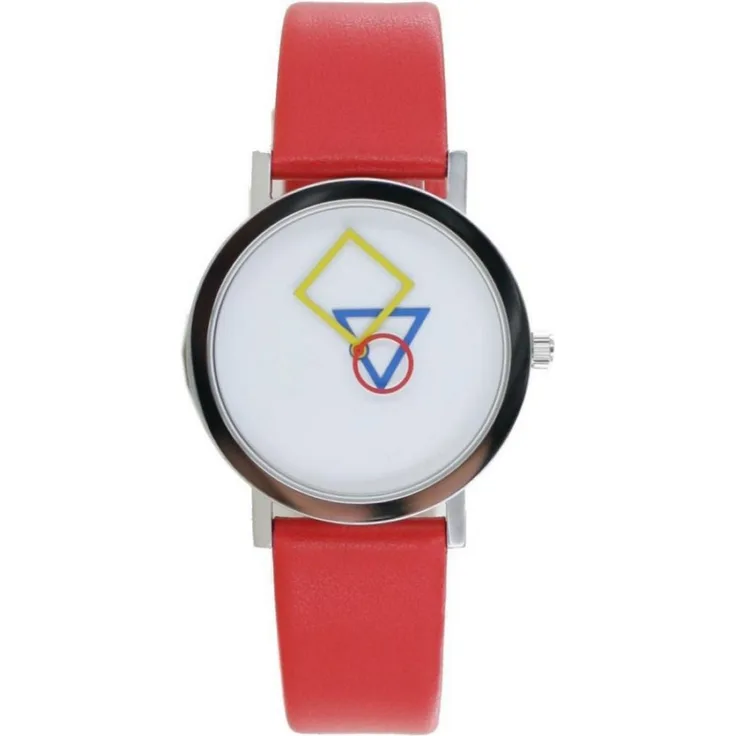 Aristo Bauhaus Damen Uhr Edelstahl 4D85R Leder rot