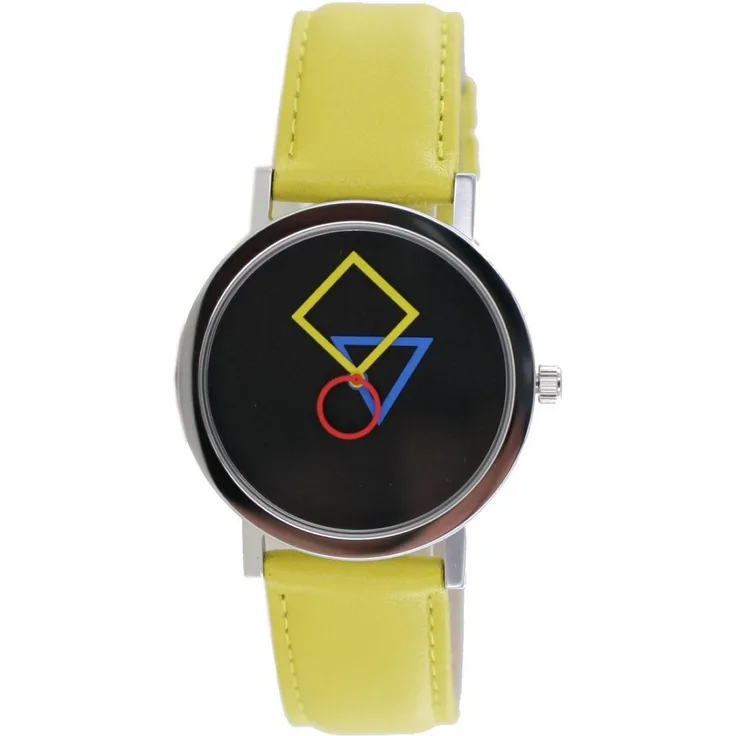 Aristo Bauhaus Damen Uhr Edelstahl 4D86G Leder gelb