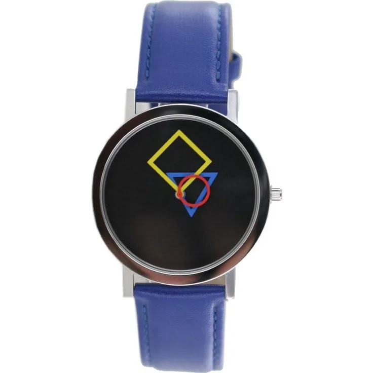 Aristo Bauhaus Damen Uhr Edelstahl 4D86B Leder blau