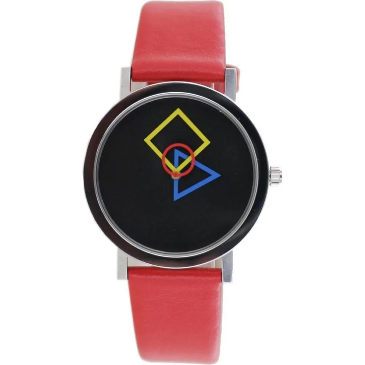 Aristo Bauhaus Damen Uhr Edelstahl 4D86R Leder rot