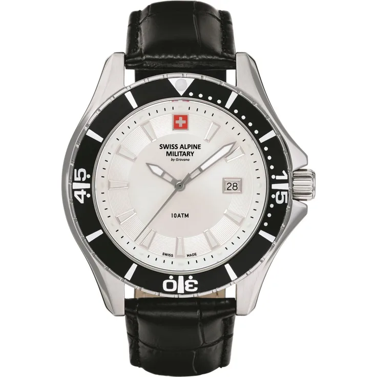 Swiss Alpine Military Herren Uhr Analog Quarz 7040.1532SAM Leder