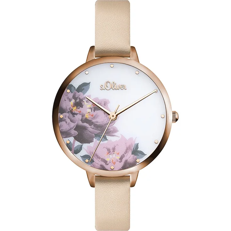 s.Oliver Damen Uhr Armbanduhr Leder SO 3536 LQ