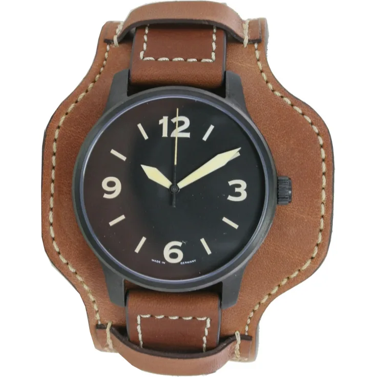Aristo Herren Uhr Armbanduhr Automatic FT Black Fliegeruhr 0H09 Leder
