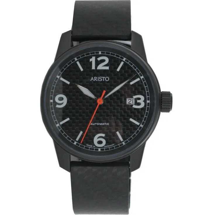 Aristo Herren Uhr Carbonuhr Automatik Edelstahl 0H10