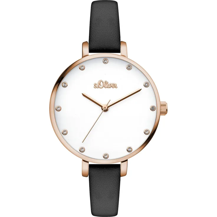 s.Oliver Damen Uhr Armbanduhr Leder SO 3456 LQ