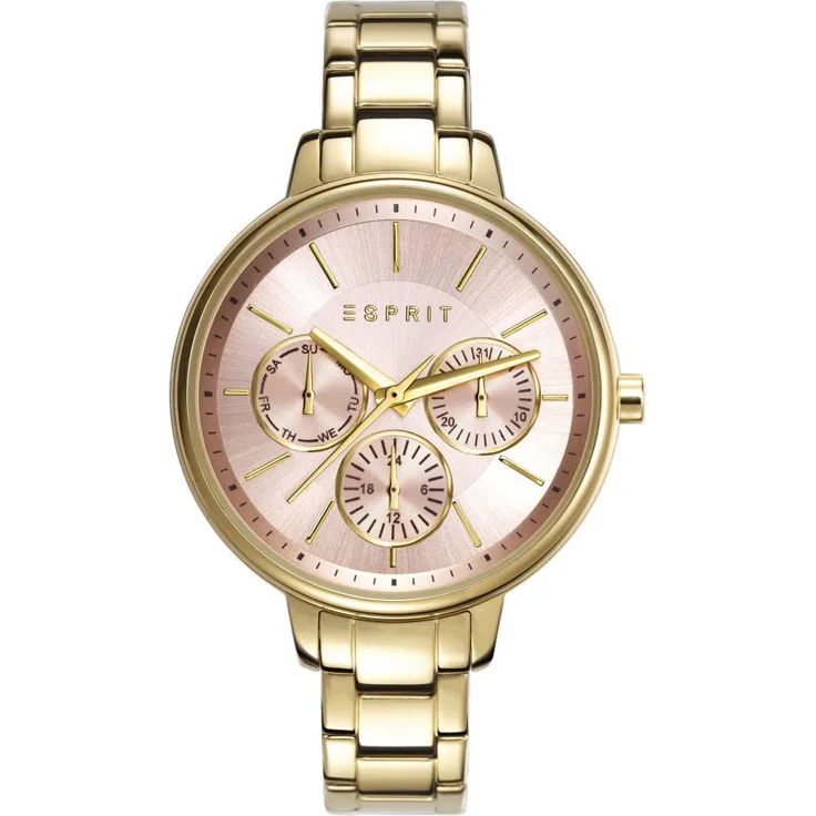 Esprit Damen Uhr Armbanduhr Melanie Edelstahl Gold ES108152002