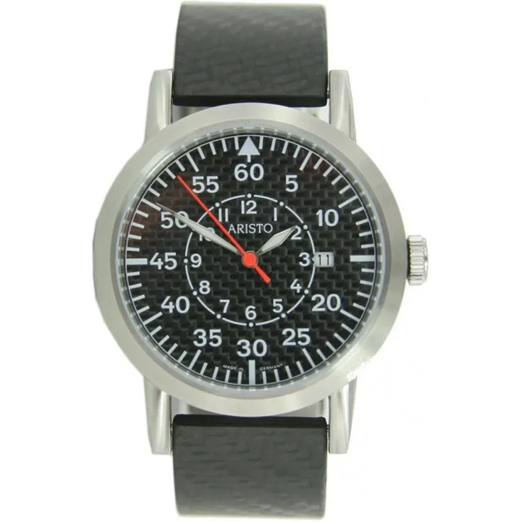 Aristo Herren Uhr Edelstahl Carbon Automatik 7H80ASC