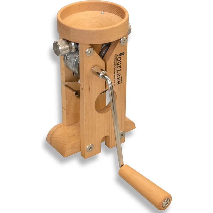 Schnitzer Campo manuelle Flockenquetsche, Buche massiv, Befestigung an der Tischkante - 5 cm, Edelstahlwalzen, beige