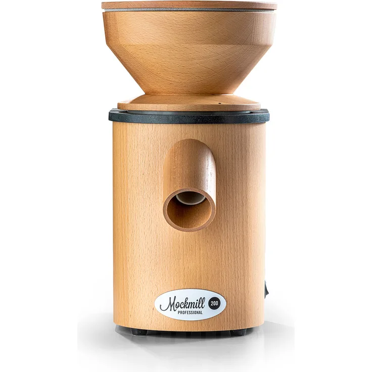 Mockmill Professional 200, elektrische Getreidemühle, 200 g/min, Dauerbetrieb, Buche, 600 Watt, natur